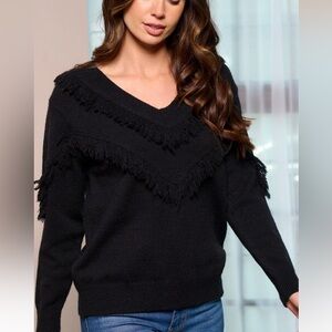 Black V-Neck Women's Sweater
